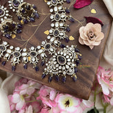 Premium Purple Victorian Diamond Long Neckpiece-VV1865